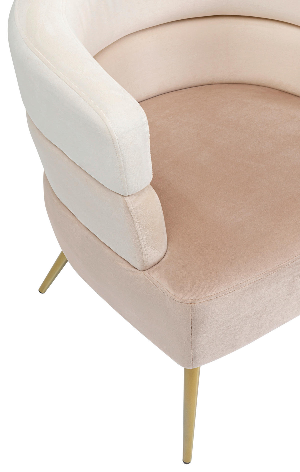 COCKTAILSESSEL Samt Creme, Beige    - Beige/Goldfarben, Trend, Textil/Metall (65/74/64cm) - Kare-Design
