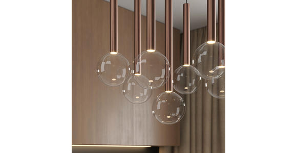 LED-HÄNGELEUCHTE Modern 40/180 cm    - Klar/Schwarz, Design, Glas/Metall (40/180cm) - Dieter Knoll