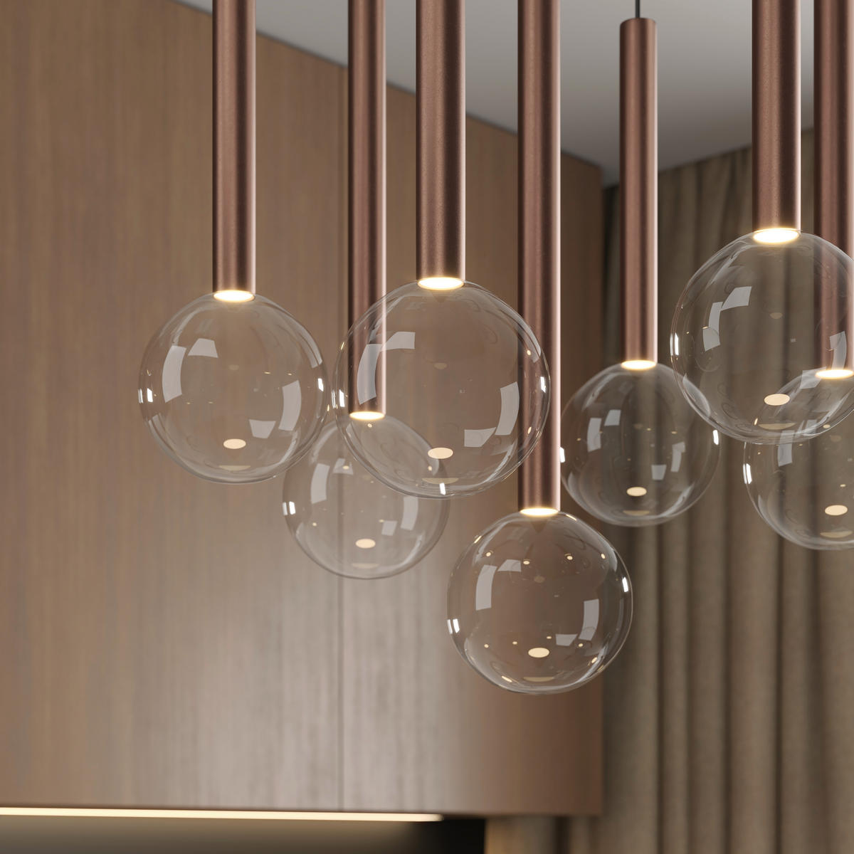 ZÁVESNÉ LED SVIETIDLO, 40/180 cm  - číra/čierna, Design, kov/sklo (40/180cm) - Dieter Knoll