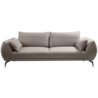 3-SITZER-SOFA Webstoff Hellbraun  - Hellbraun/Creme, Modern, Textil/Metall (249/86/118cm) - MID.YOU