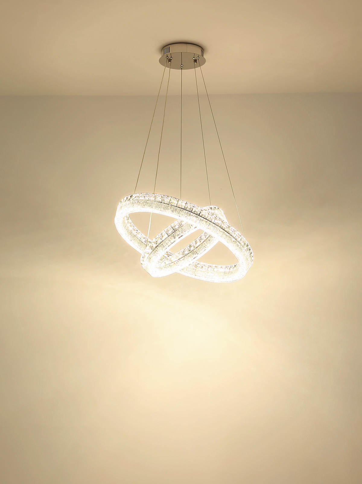 LED-HÄNGELEUCHTE 80/120 cm  - Klar/Chromfarben, Design, Glas/Kunststoff (80/120cm) - Globo