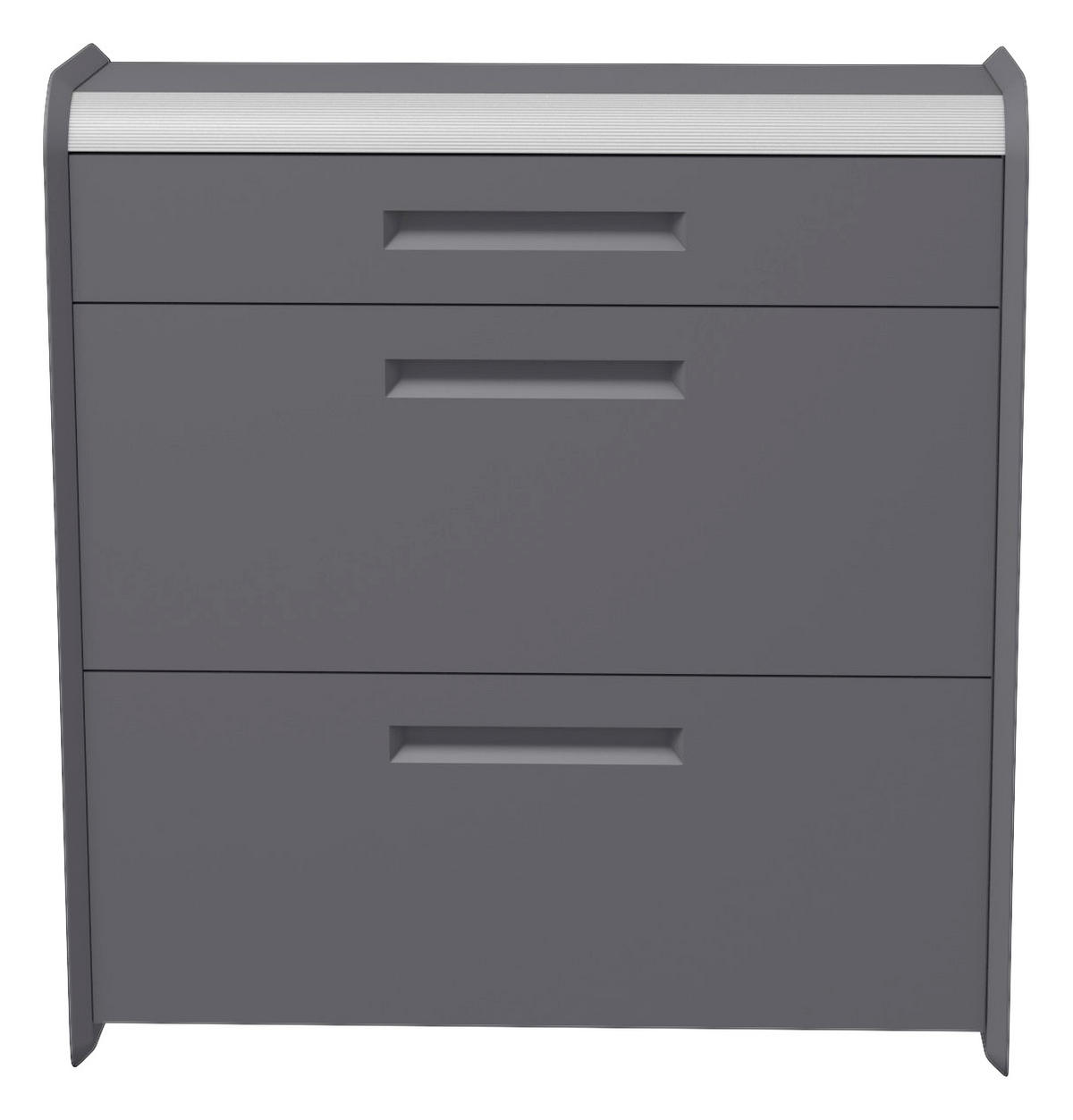 SCHUHSCHRANK Anthrazit, Alufarben  - Anthrazit/Alufarben, Design, Holzwerkstoff/Metall (97/105/36cm) - Dieter Knoll