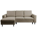 ECKSOFA in Struktur Hellbraun  - Hellbraun/Schwarz, MODERN, Holz/Kunststoff (145/230cm) - Carryhome