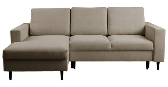 ECKSOFA  in Struktur Hellbraun  - Hellbraun/Schwarz, MODERN, Holz/Kunststoff (145/230cm) - Carryhome