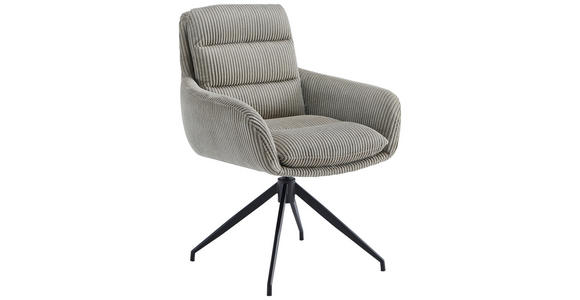 ARMLEHNSTUHL  Sitzfläche 360° drehbar, automatische Rückholfunktion Cord  - Schwarz/Cappuccino, Design, Textil/Metall (68/86/65cm) - Novel