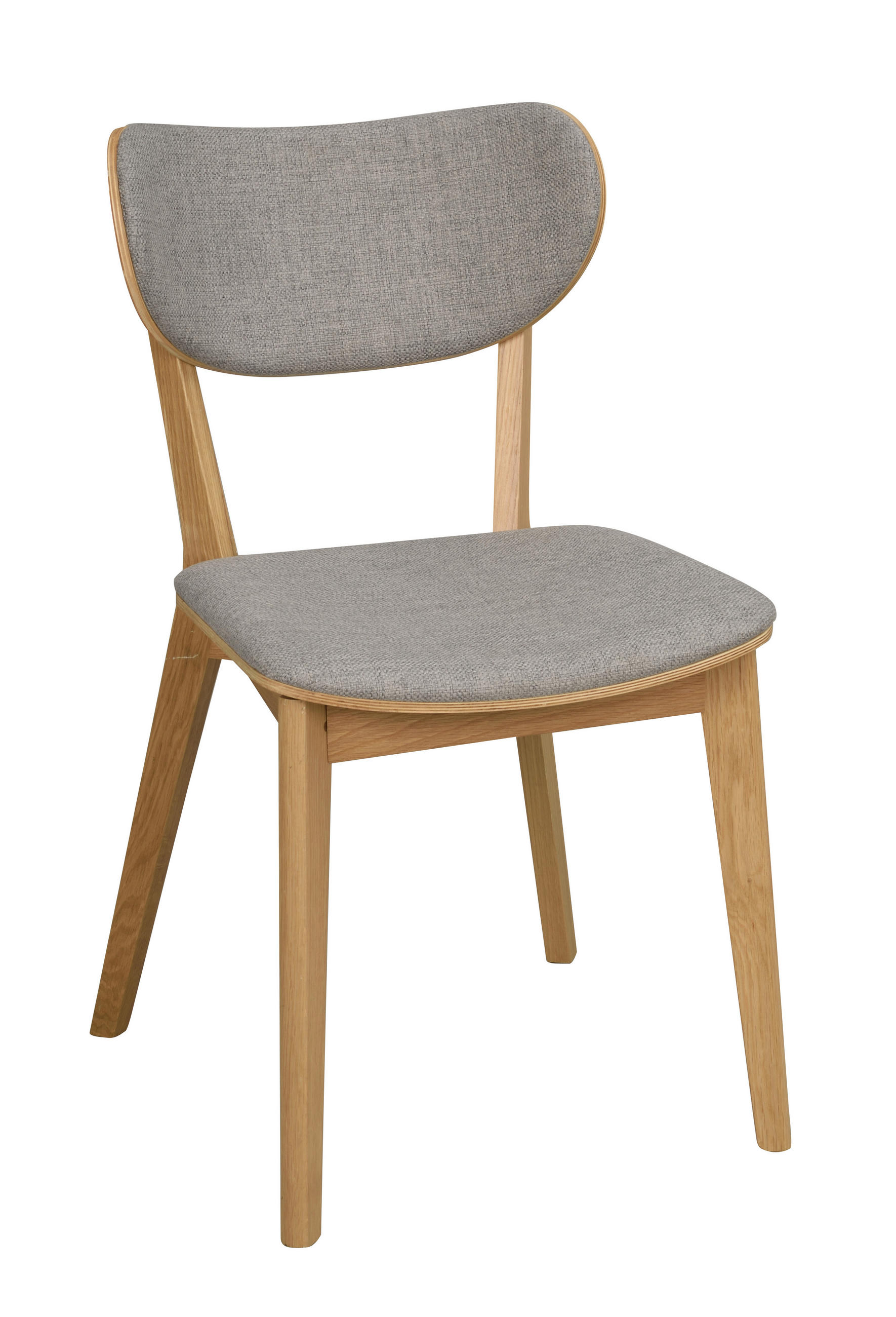 STOL  - ljusgrå/ekfärgad, Klassisk, trä/textil (46/83/56cm) - Rowico
