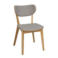 STOL  - ljusgrå/ekfärgad, Klassisk, trä/textil (46/83/56cm) - Rowico
