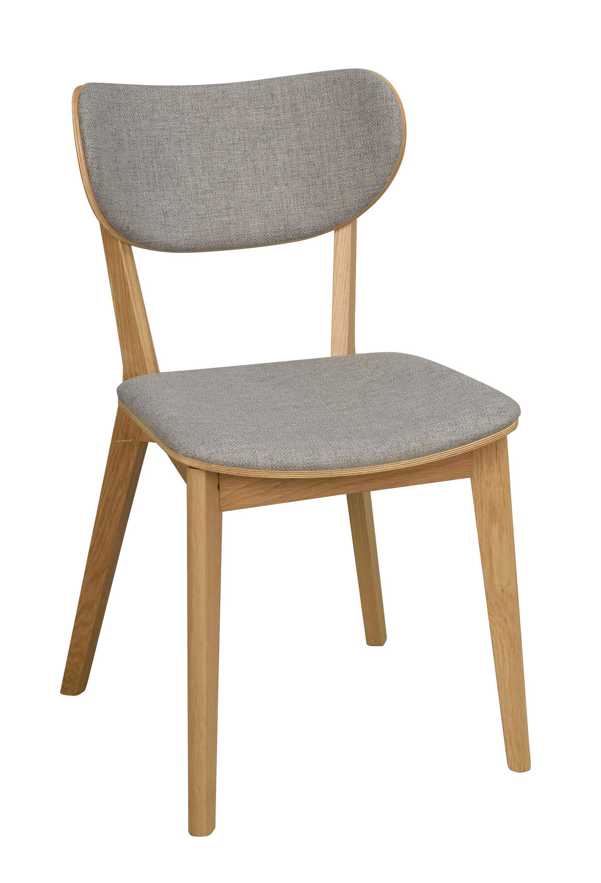 STOL  - ljusgrå/ekfärgad, Klassisk, trä/textil (46/83/56cm) - Rowico