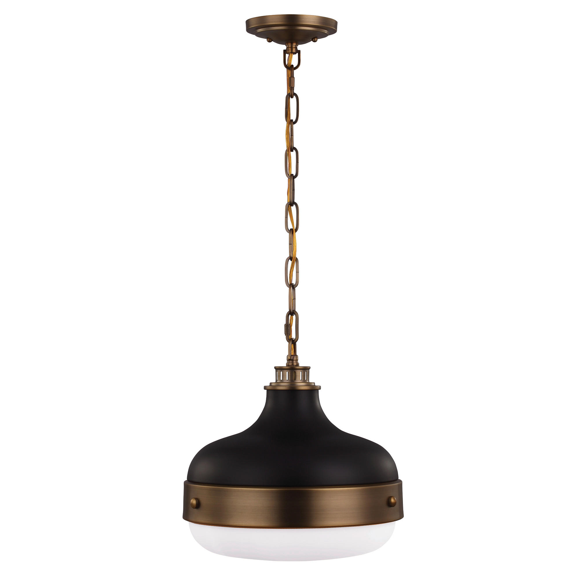 HÄNGELEUCHTE 33/48.3 cm    - Messingfarben/Schwarz, Konventionell, Glas/Metall (33/48.3cm) - Elstead Lighting