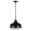 HÄNGELEUCHTE 33/48.3 cm  - Messingfarben/Schwarz, KONVENTIONELL, Glas/Metall (33/48.3cm) - Elstead Lighting
