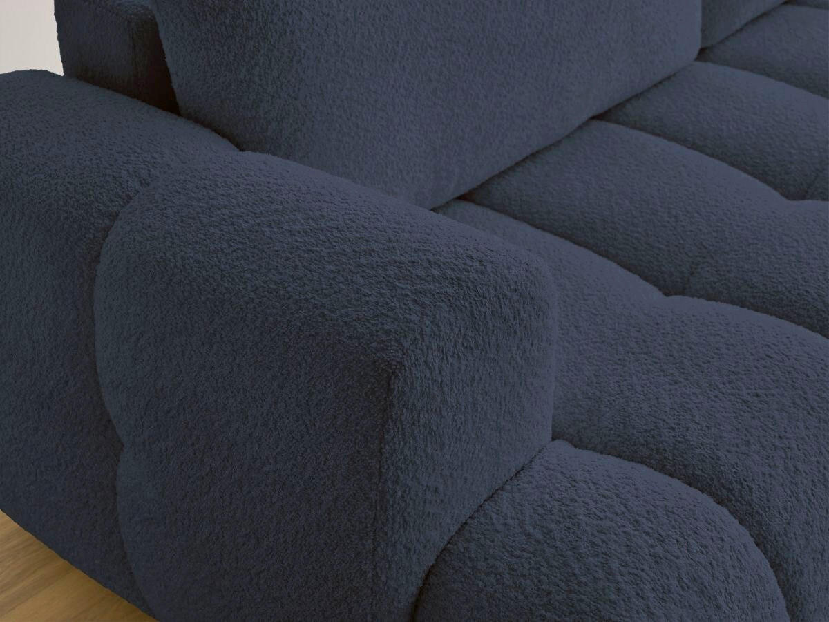 SCHLAFSOFA FUJI Bouclé Dunkelblau  inkl.  - Schwarz/Dunkelblau, MODERN, Kunststoff/Textil (251/113/88cm)