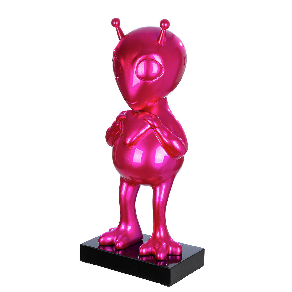 SKULPTUR - Pink/Schwarz, Basics, Kunststoff/Stein (35/70/24cm)