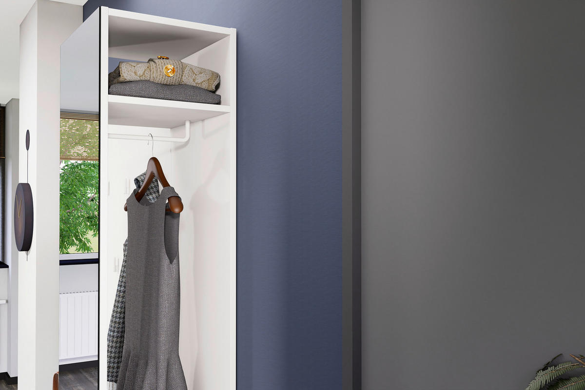 GARDEROBE 120/201/38 cm  - Weiss, Design, Holzwerkstoff (120/201/38cm) - Livetastic
