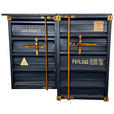 BARSCHRANK in Blau, Naturfarben, Goldfarben  - Blau/Goldfarben, Trend, Holz/Metall (120/99/48cm) - Ambia Home