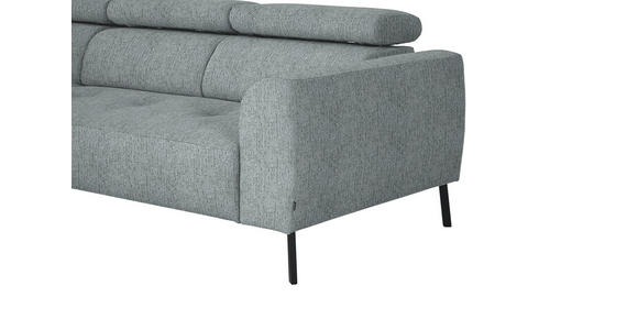 ECKSOFA in Webstoff Grau 205/280 cm - Schwarz/Grau, Design, Textil/Metall (205/280cm) - Xora