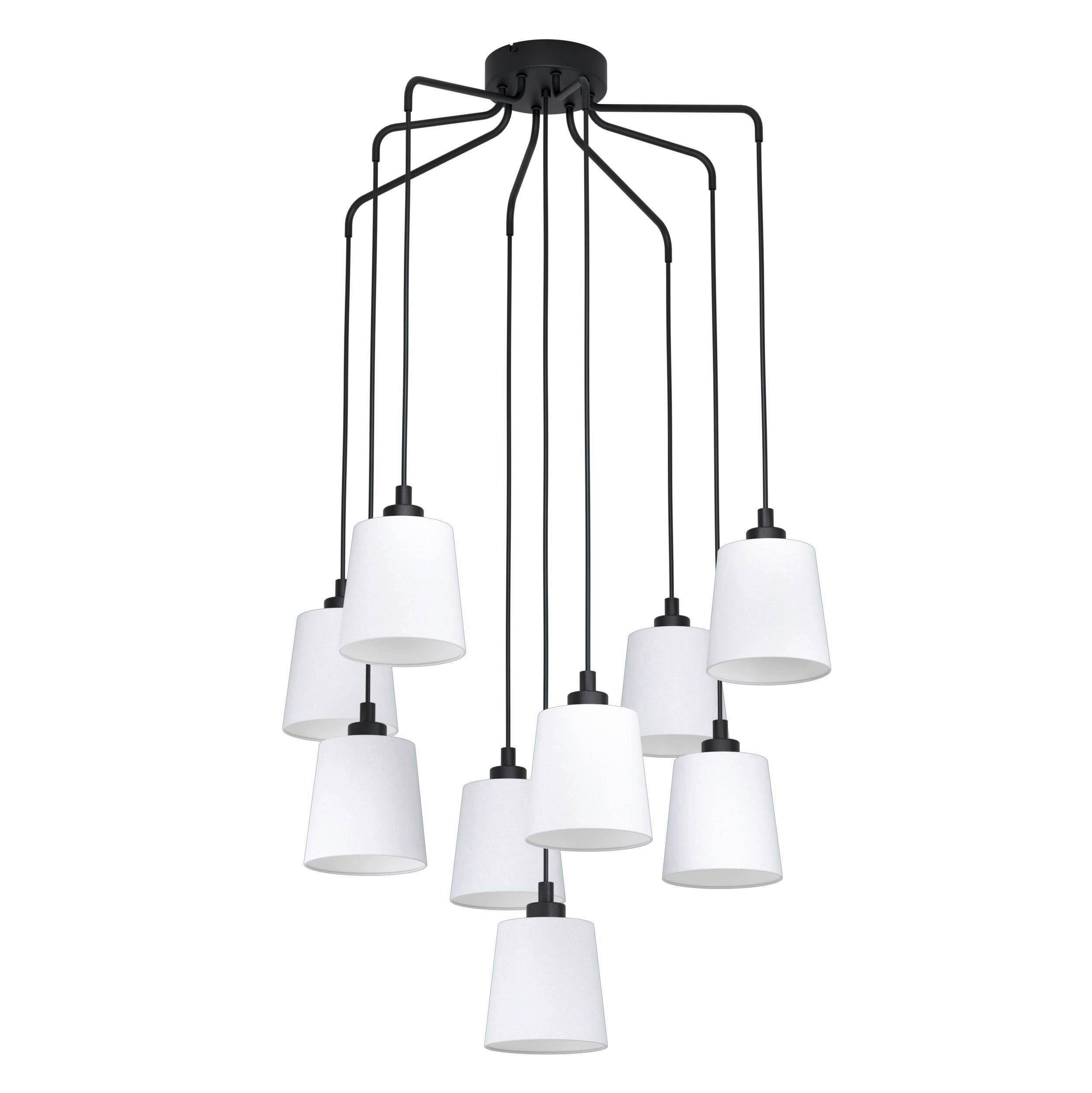 HÄNGLAMPA Bernabetta 78/150 cm  - vit/svart, Basics, metall/textil (78/150cm) - Eglo