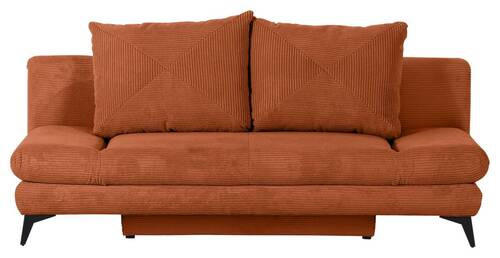 SCHLAFSOFA Cord Rostfarben  - Rostfarben/Schwarz, KONVENTIONELL, Textil/Metall (200/78/95cm) - home24