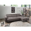 ECKSOFA Graubraun Chenille  - Graubraun/Schwarz, KONVENTIONELL, Textil/Metall (276/188cm) - Livetastic