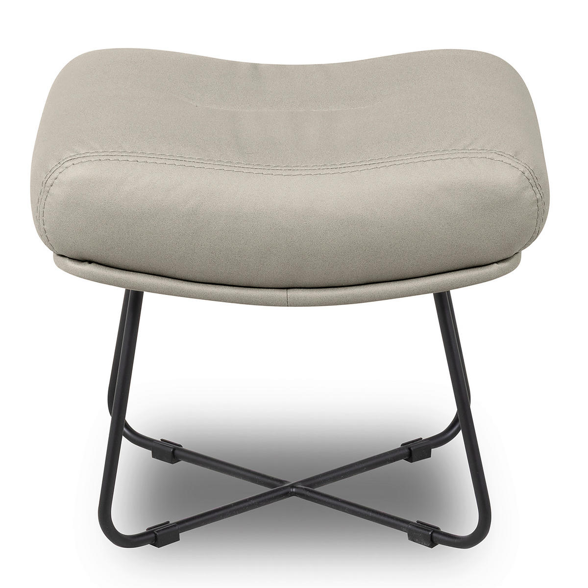 SESSELSET Lederlook Grau  - Beige/Grau, Design, Textil/Metall (67/87/74cm) - Livetastic