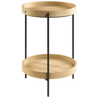 BEISTELLTISCH 43/43/59 cm JUSTB! Wildeiche furniert Anthrazit, Wildeiche rund  - Wildeiche/Anthrazit, Design, Holz/Metall (43/43/59cm) - Musterring