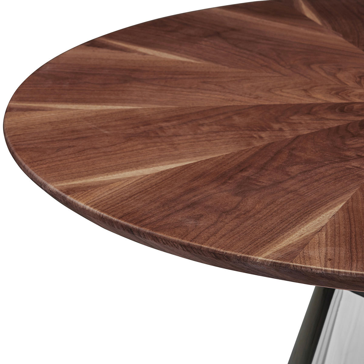 ESSTISCH 120/120/75 cm teilmassiv  Holz, Metall Variantenauswahl rund Walnussfarben  - Edelstahlfarben/Walnussfarben, Design, Holz/Metall (120/120/75cm) - Novel