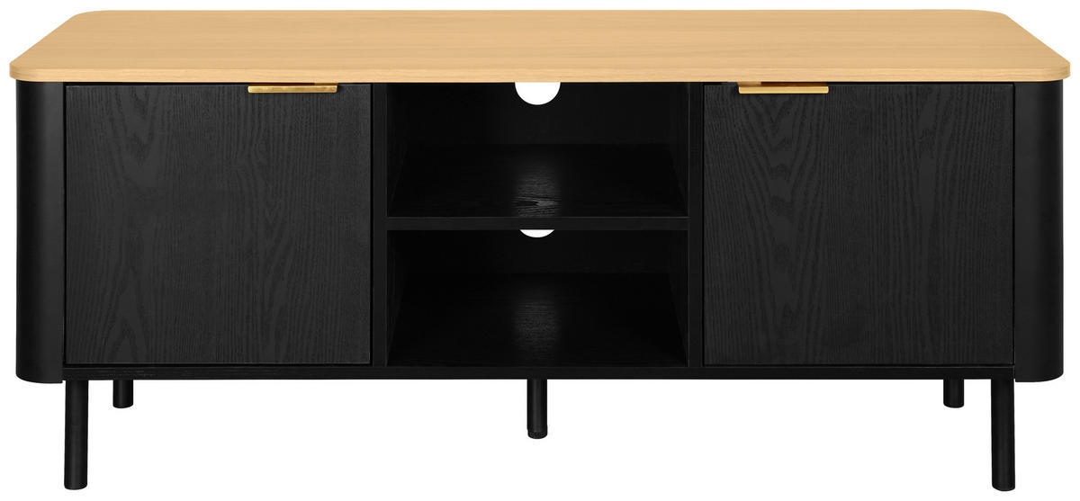 LOWBOARD  in 120/52/40 cm  - Eichefarben/Goldfarben, Trend, Holzwerkstoff/Metall (120/52/40cm) - Xora