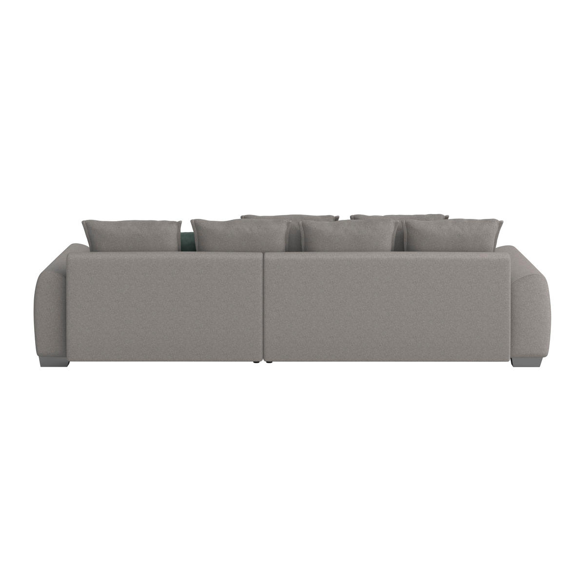 ECKSOFA in Mikrofaser Hellgrau  - Chromfarben/Petrol, Design, Kunststoff/Textil (320/226cm) - Carryhome