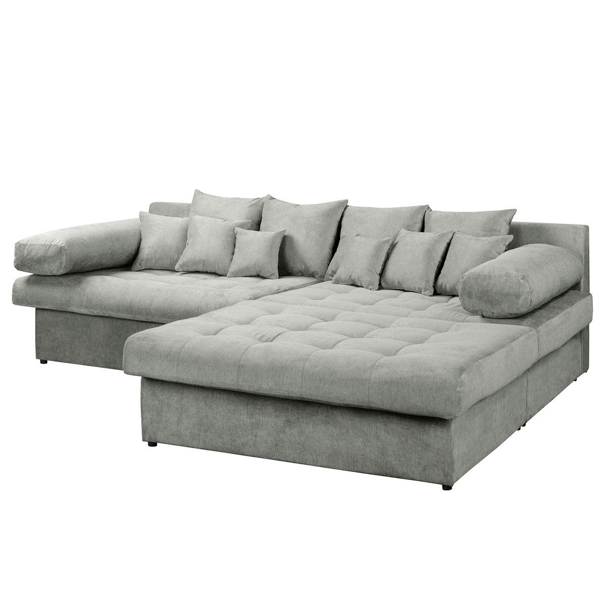 ECKSOFA Naomi Grau Mikrofaser Rückenkissen  - Schwarz/Grau, Design, Kunststoff/Textil (284/243cm) - P & B