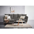 ECKSOFA in Chenille Grau  - Eichefarben/Grau, KONVENTIONELL, Holz/Textil (284/162cm) - Carryhome