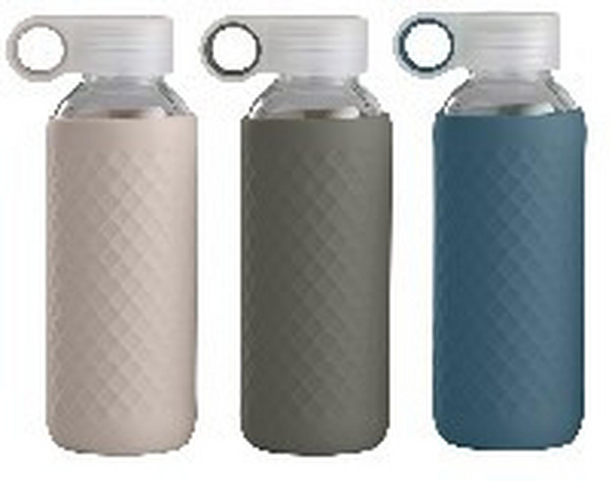 VATTENFLASKA 0.45 l  - beige/grön, Basics, glas/plast (450ml) - Best Price