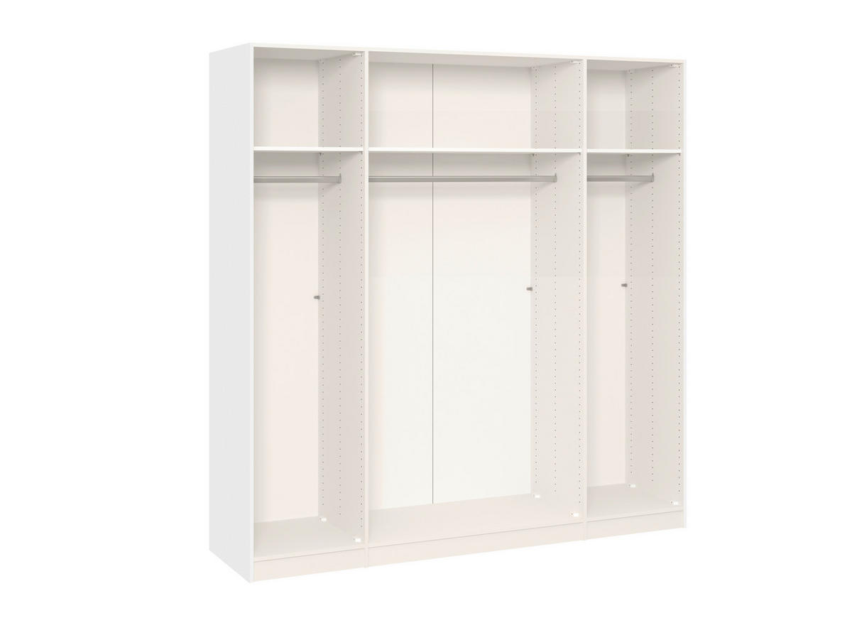 KLEIDERSCHRANK  in Weiß, Eichefarben  - Eichefarben/Silberfarben, Design, Holzwerkstoff (203/215/59cm) - Carryhome