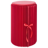 TABURET, plast, papír, kompozitní dřevo, 32/50 cm - červená, Design, kompozitní dřevo/plast (32/50cm) - Ambia Home