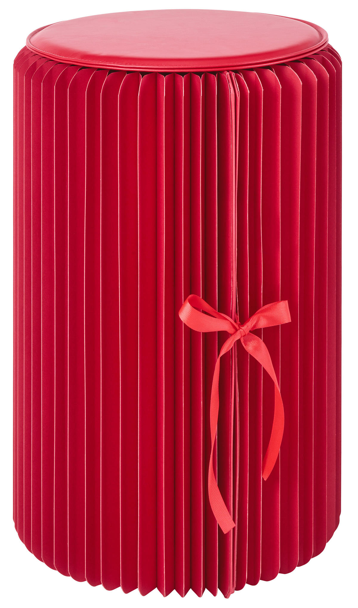 TABURET, plast, papír, kompozitní dřevo, 32/50 cm - červená, Design, kompozitní dřevo/plast (32/50cm) - Ambia Home