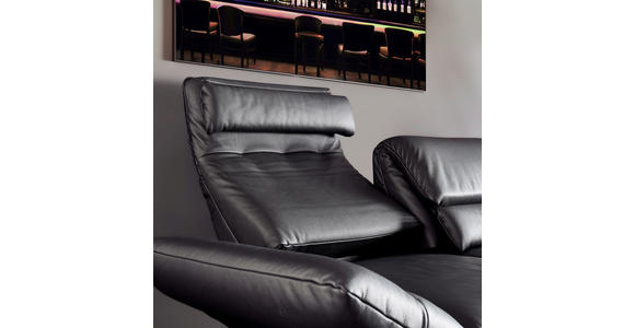 2-SITZER-SOFA in Echtleder Schwarz - Chromfarben/Schwarz, Design, Leder/Metall (198-246/83/96-187cm) - Dieter Knoll