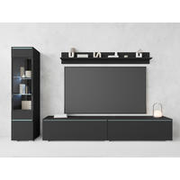 OBÝVACÍ STĚNA, barvy grafitu - šedá/černá, Basics, kompozitní dřevo/plast (210/130/33cm) - P & B
