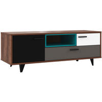 TV-ELEMENT Holzwerkstoff Grau, Grün, Schwarz, Weiß, Eichefarben  - Schlammfarben/Eichefarben, Design, Holzwerkstoff/Kunststoff (155/54/52cm) - Carryhome