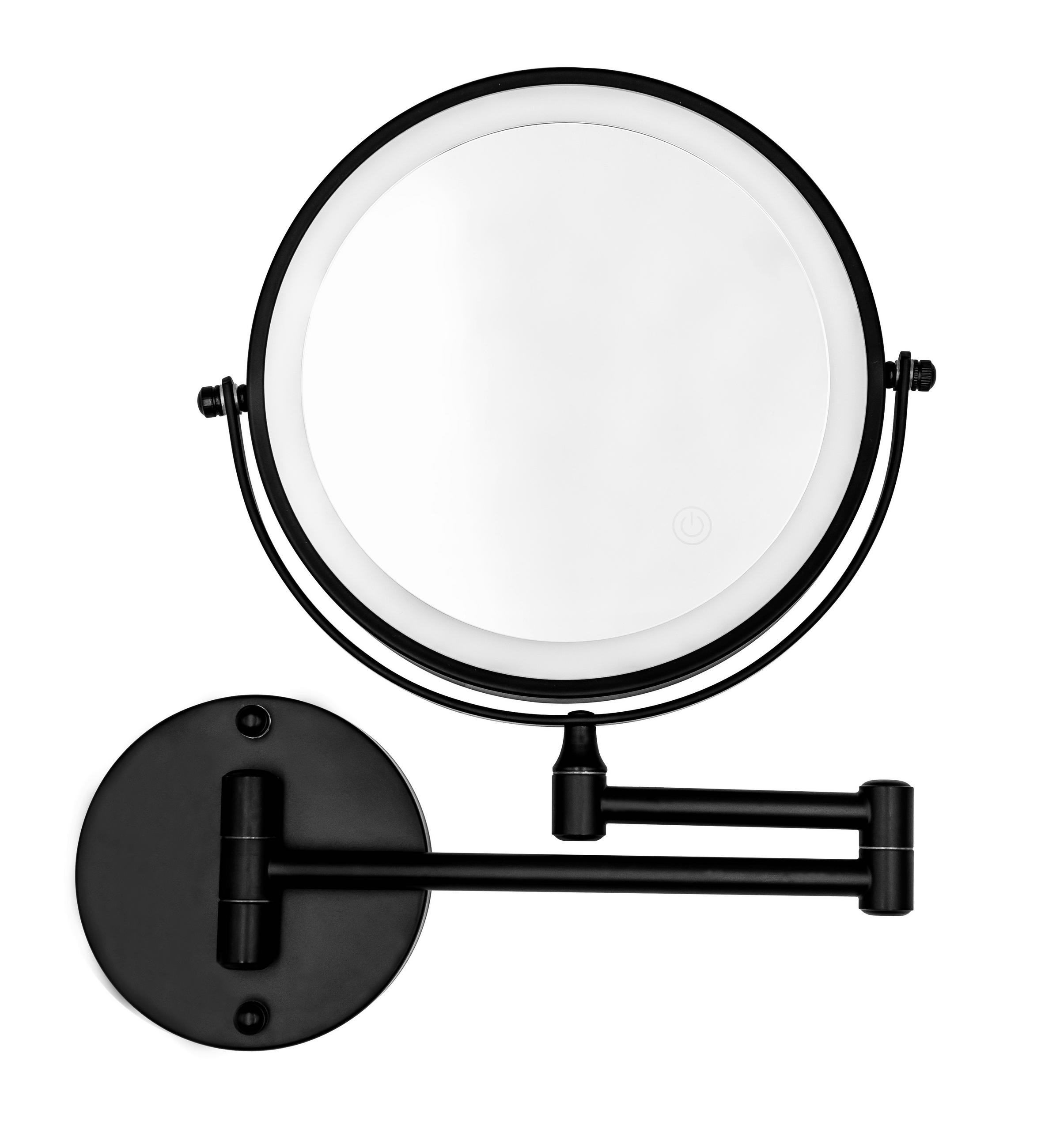 SCHMINKSPIEGEL     - Schwarz, Basics, Glas/Metall (23,5/31,5/3,5cm) - Sadena