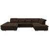 WOHNLANDSCHAFT in Mikrofaser Braun  - Chromfarben/Braun, Design, Kunststoff/Textil (204/350/211cm) - Xora