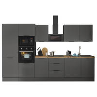 KÜCHENBLOCK   in Graphitfarben  - Schwarz/Graphitfarben, Basics, Holzwerkstoff/Metall (340/211/60cm) - Carryhome