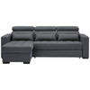 ECKSOFA in Webstoff Graphitfarben  - Schwarz/Graphitfarben, Design, Kunststoff/Textil (179/240cm) - Carryhome