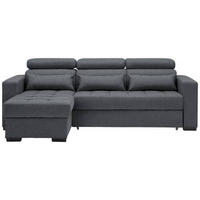 ECKSOFA in Webstoff Graphitfarben  - Schwarz/Graphitfarben, Design, Kunststoff/Textil (179/240cm) - Carryhome