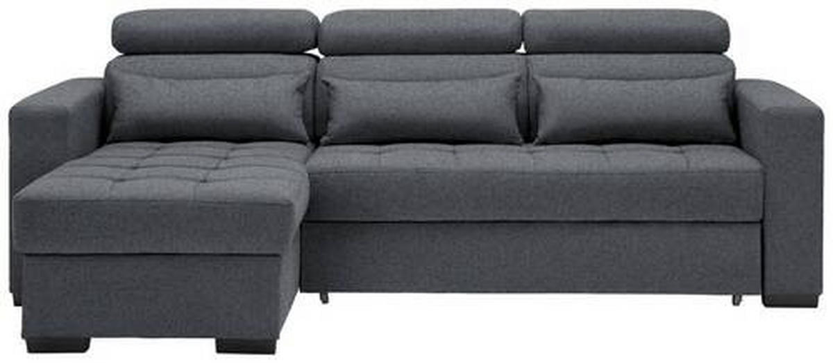 ECKSOFA in Webstoff Graphitfarben  - Schwarz/Graphitfarben, Design, Kunststoff/Textil (179/240cm) - Carryhome
