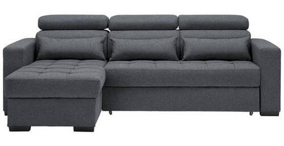 ECKSOFA Dunkelgrau Webstoff  - Dunkelgrau/Schwarz, Design, Kunststoff/Textil (179/240cm) - Carryhome