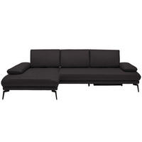 ECKSOFA Dunkelbraun Echtleder  - Dunkelbraun/Schwarz, Design, Leder/Metall (187/273cm) - Celina Home