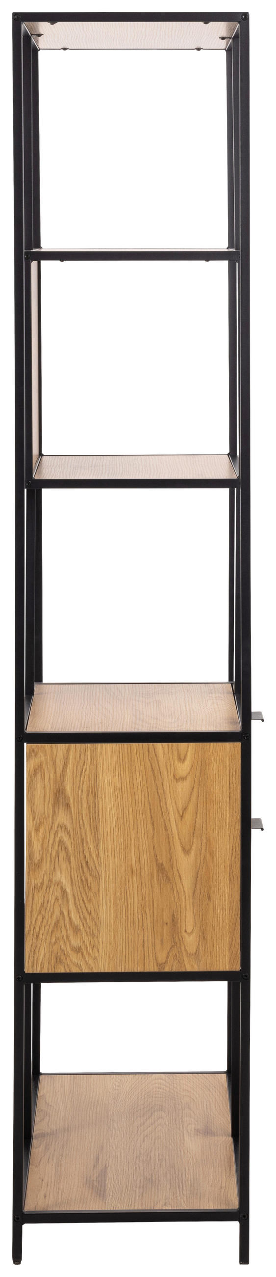 REGAL Eichefarben, Schwarz  - Eichefarben/Schwarz, MODERN, Holzwerkstoff/Metall (77/185/35cm)