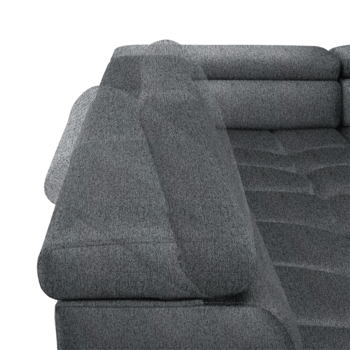 WOHNLANDSCHAFT in Webstoff Dunkelgrau  - Dunkelgrau/Schwarz, Design, Textil/Metall (216/385/177cm) - Welnova