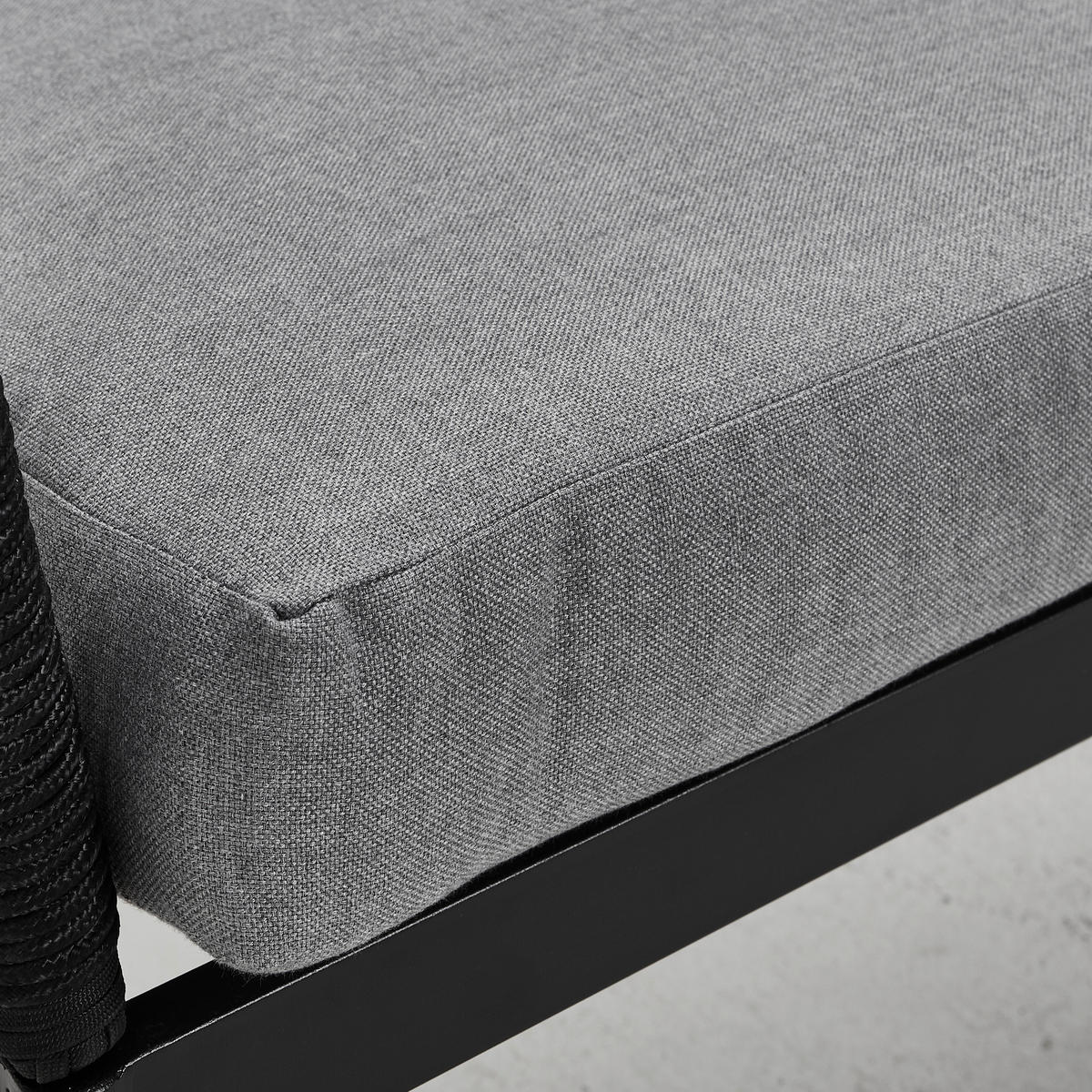 LOUNGEGARNITUR Stahl  - Schwarz/Grau, MODERN, Kunststoff/Textil (210/72/210cm) - Ambia Garden