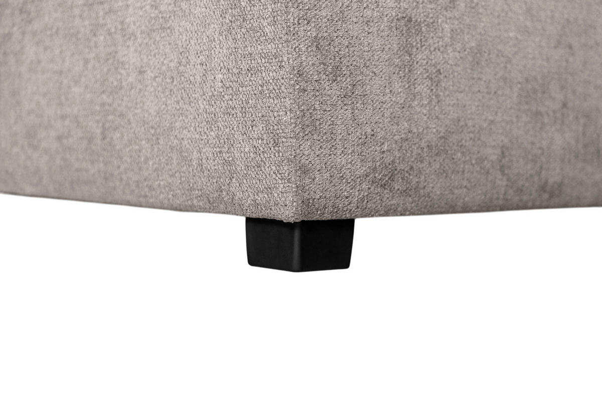 WOHNLANDSCHAFT VALERI Taupe Chenille  - Taupe/Schwarz, Design, Kunststoff/Textil (208/305/157cm) - MID.YOU