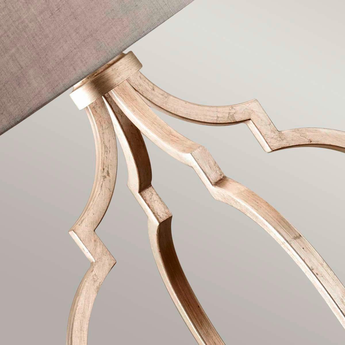 TISCHLEUCHTE - Silberfarben/Grau, Design, Textil/Metall (43.2/78.1cm) - Elstead Lighting
