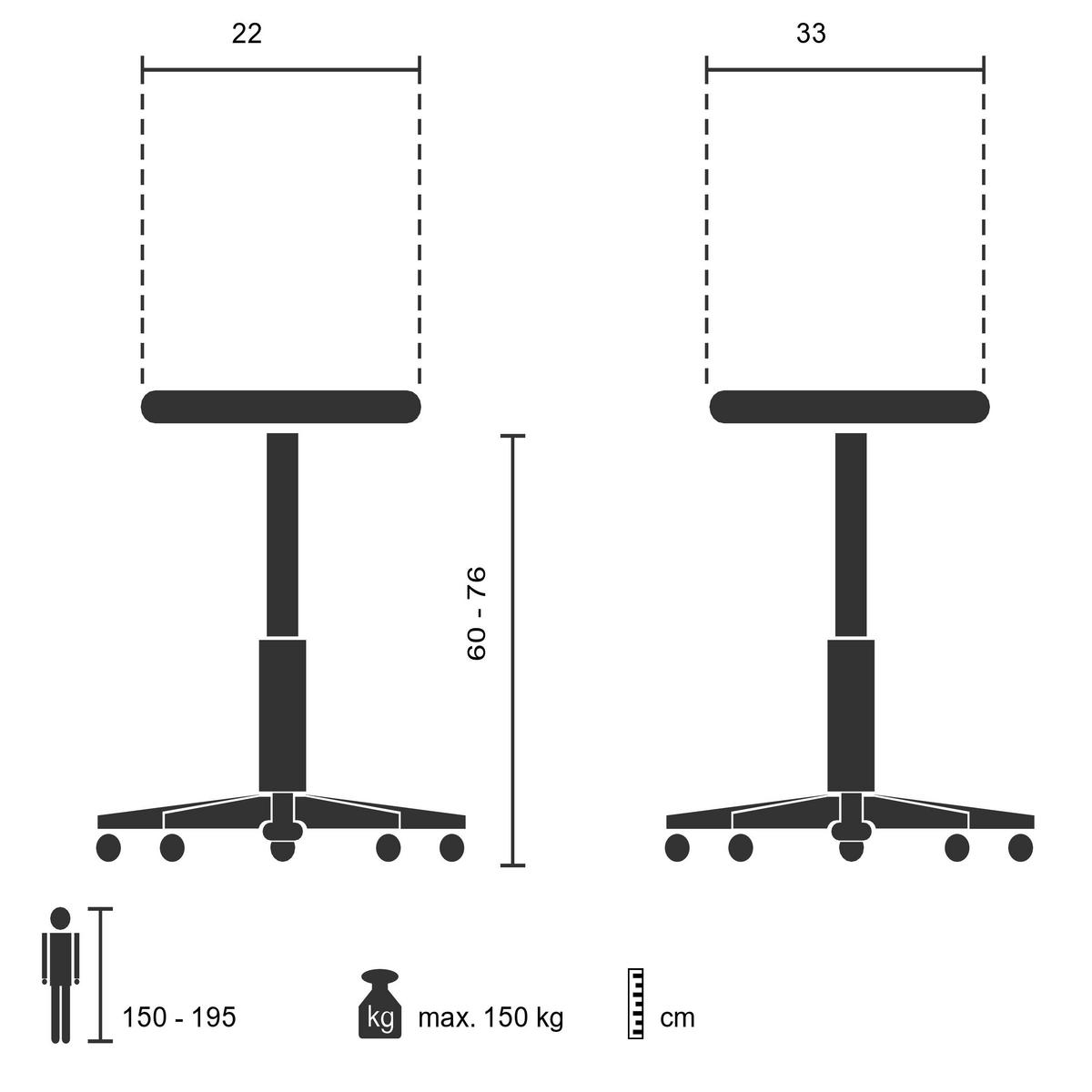 STÅSTÖD  svart  - svart, Basics, metall/plast (56/75-92/47cm) - MID.YOU